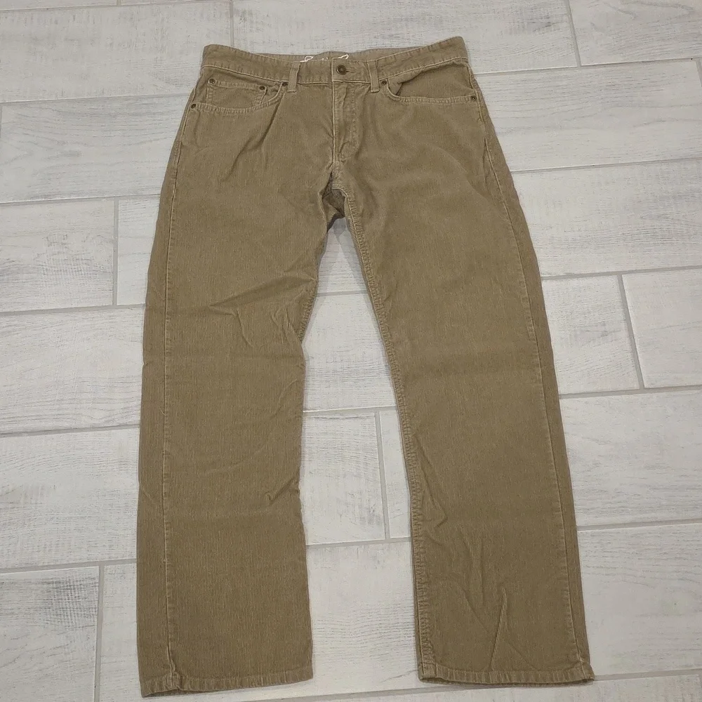 Eddie Bauer Corduroy Men's Size 33x30 Pants Tan Straight Fit Stretch